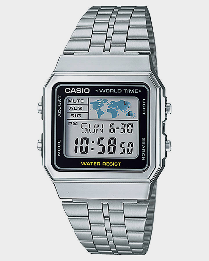 Casio Vintage Square Digital Watch Silver