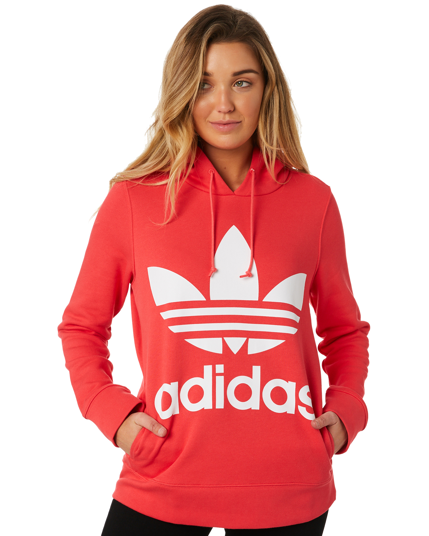 adidas core pink hoodie