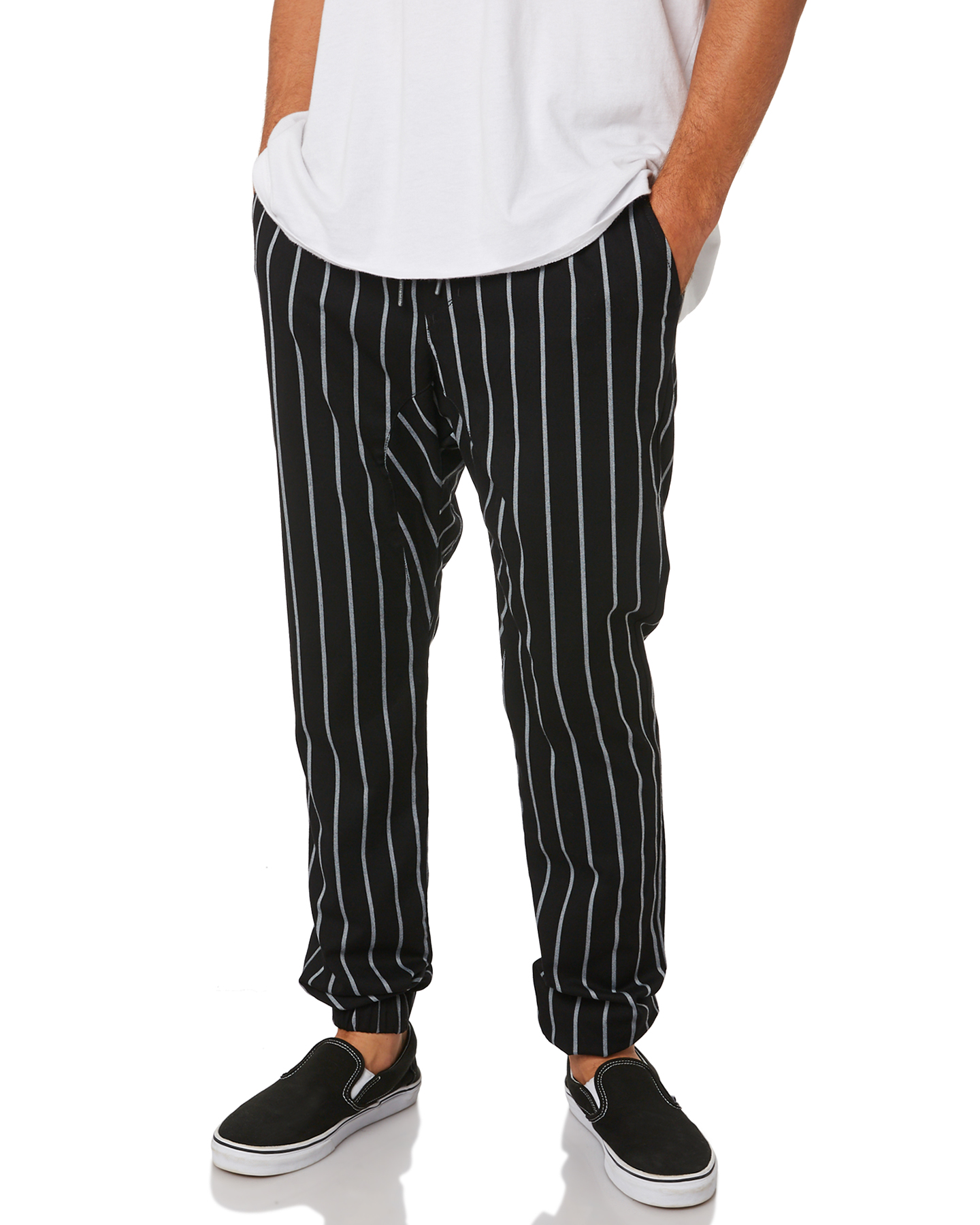 mens jogger pants with stripe