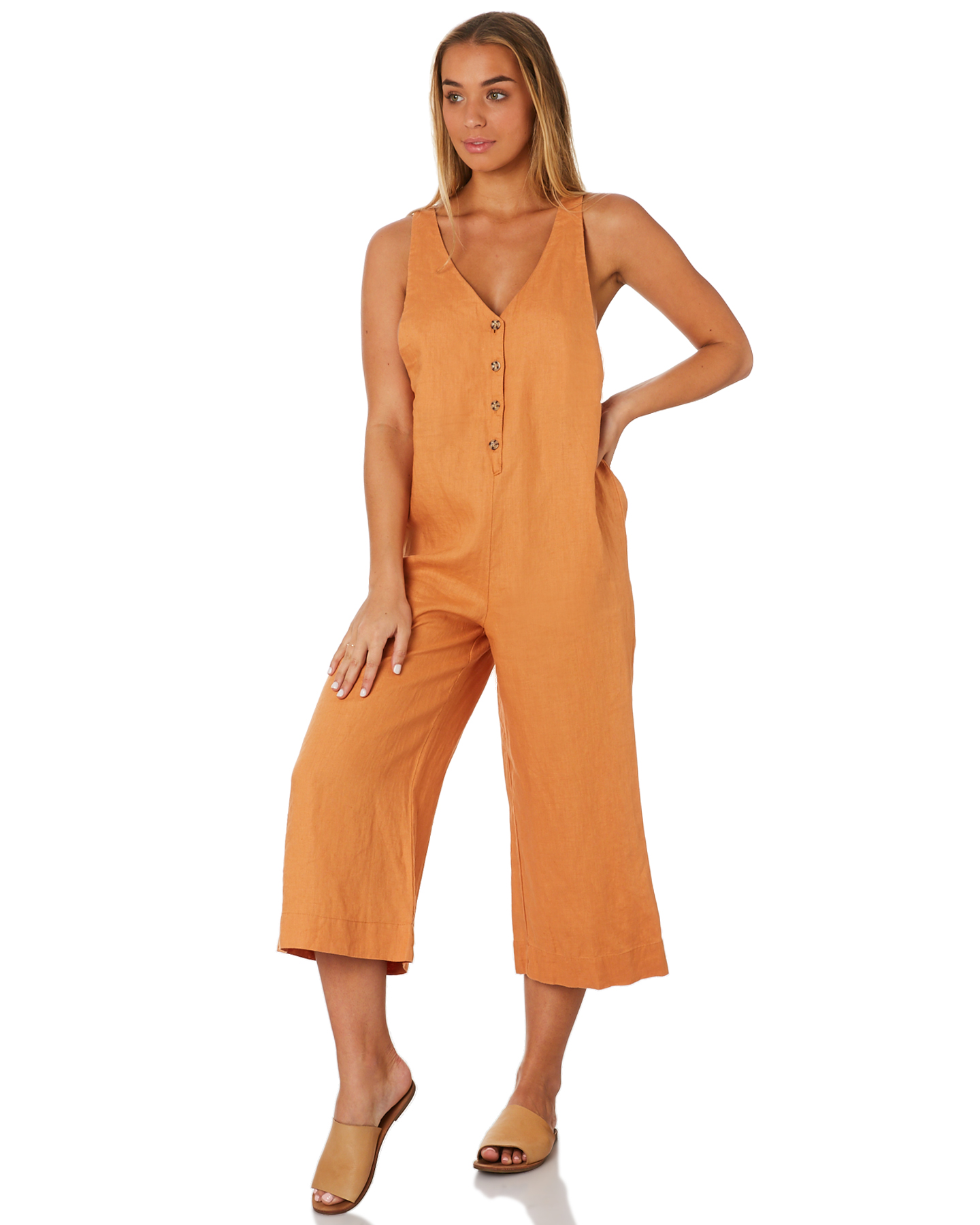 womens linen overalls australia