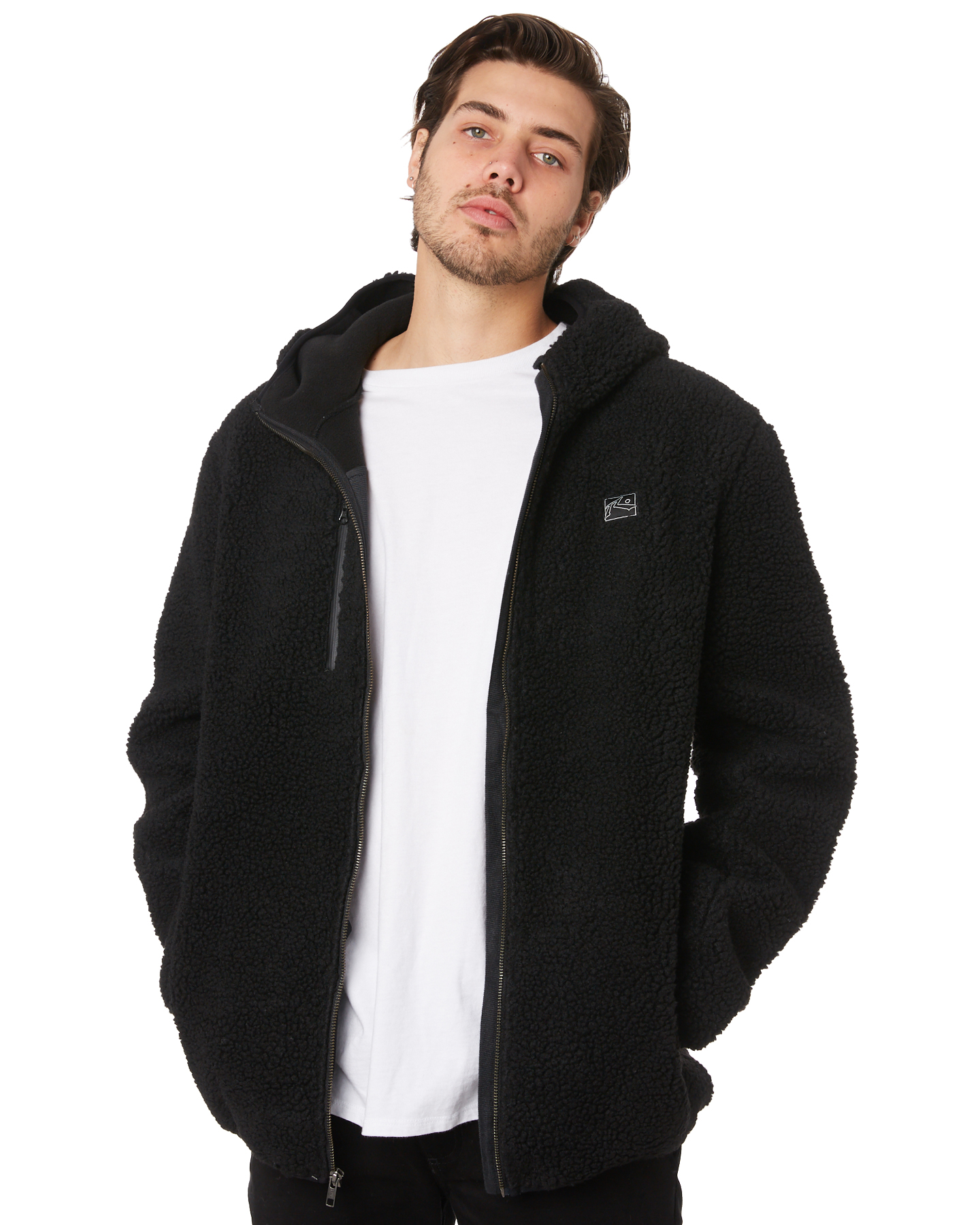 black fleece hoodie men's