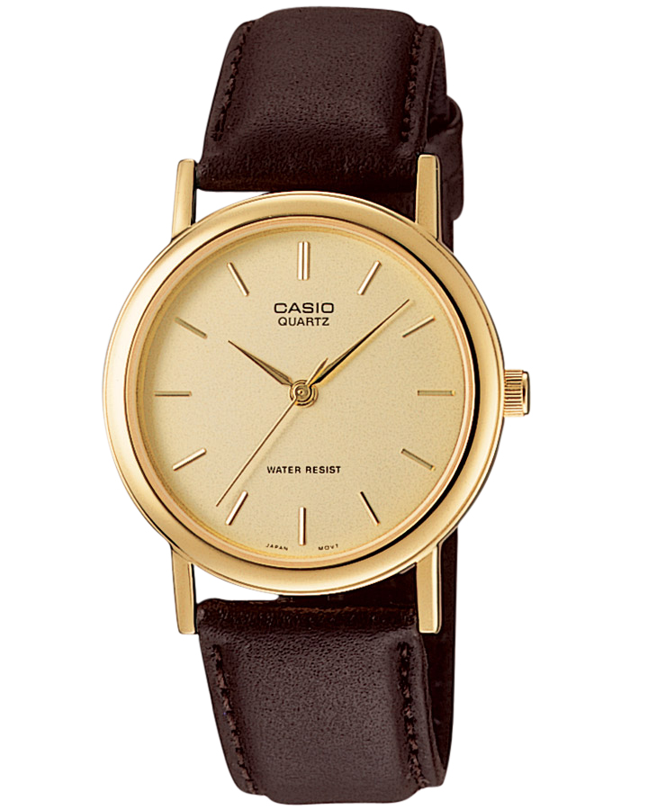 Casio Analogue Watch Brown Gold