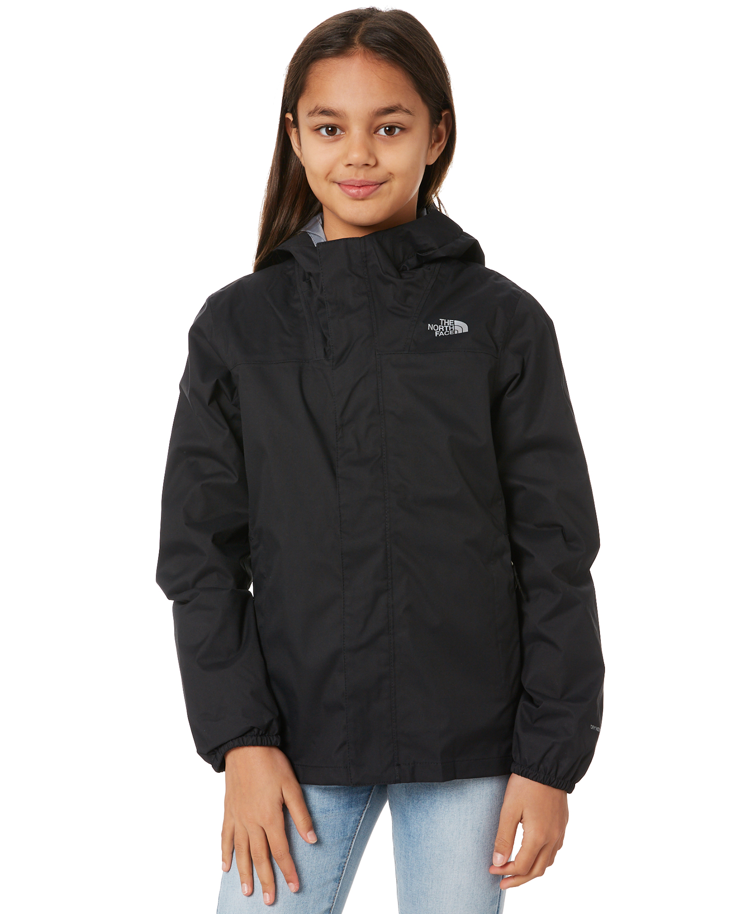The North Face Youth Girls Resolve Reflective Jacket White Tribal Geo