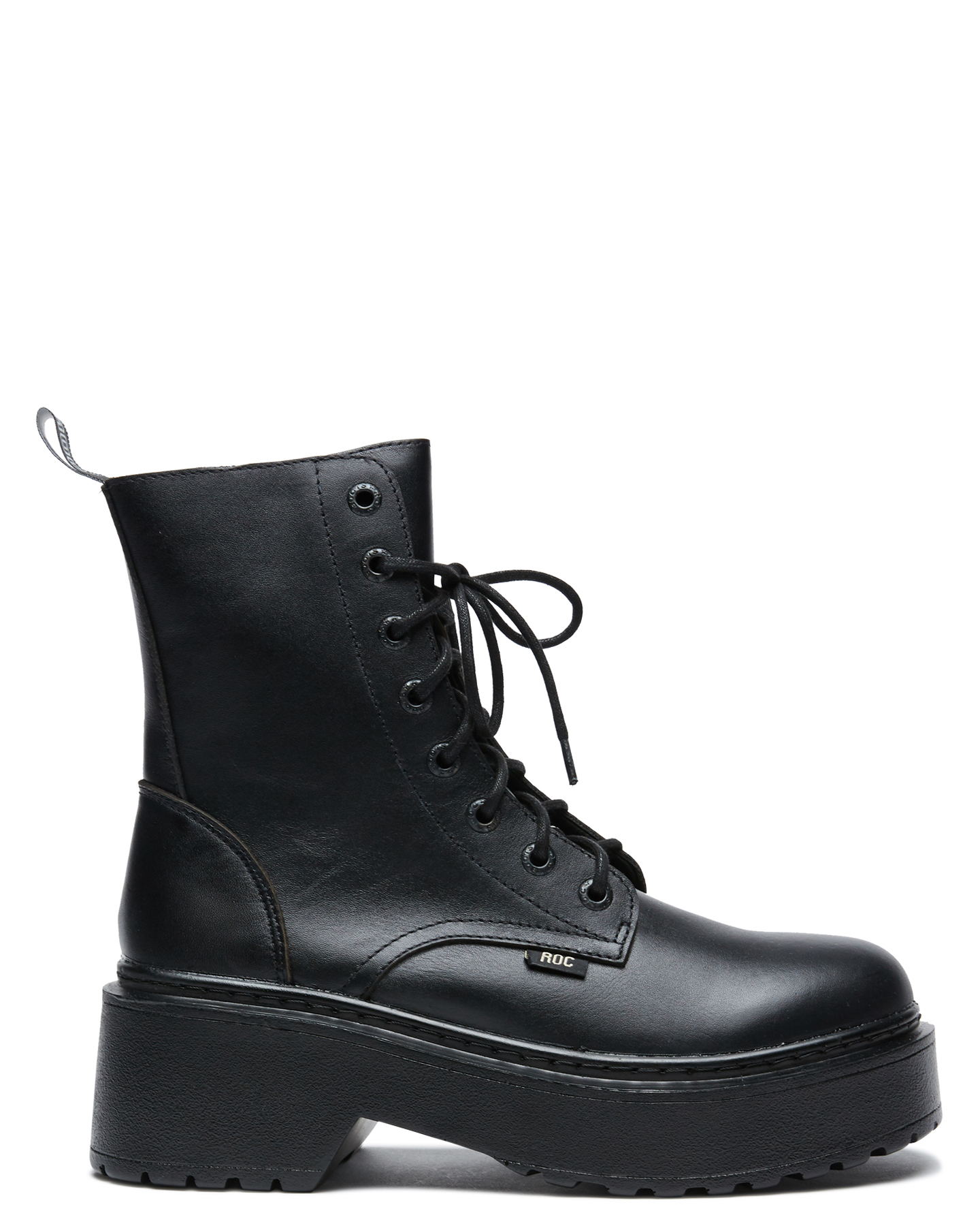 Roc Boots Womens Tomboy Boot Black Leather