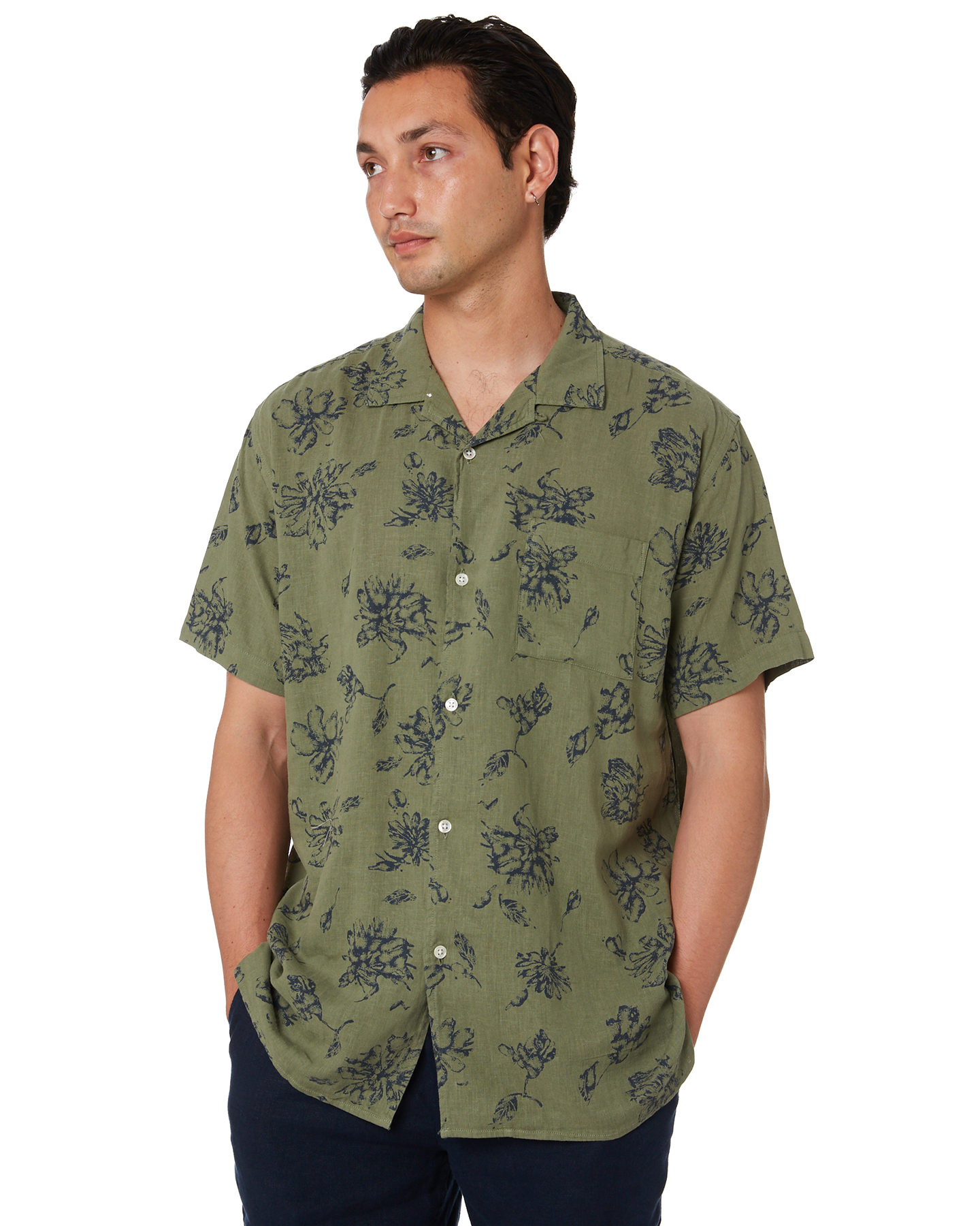 Academy Brand Stevens Mens Ss Shirt Army Sage Army Sage