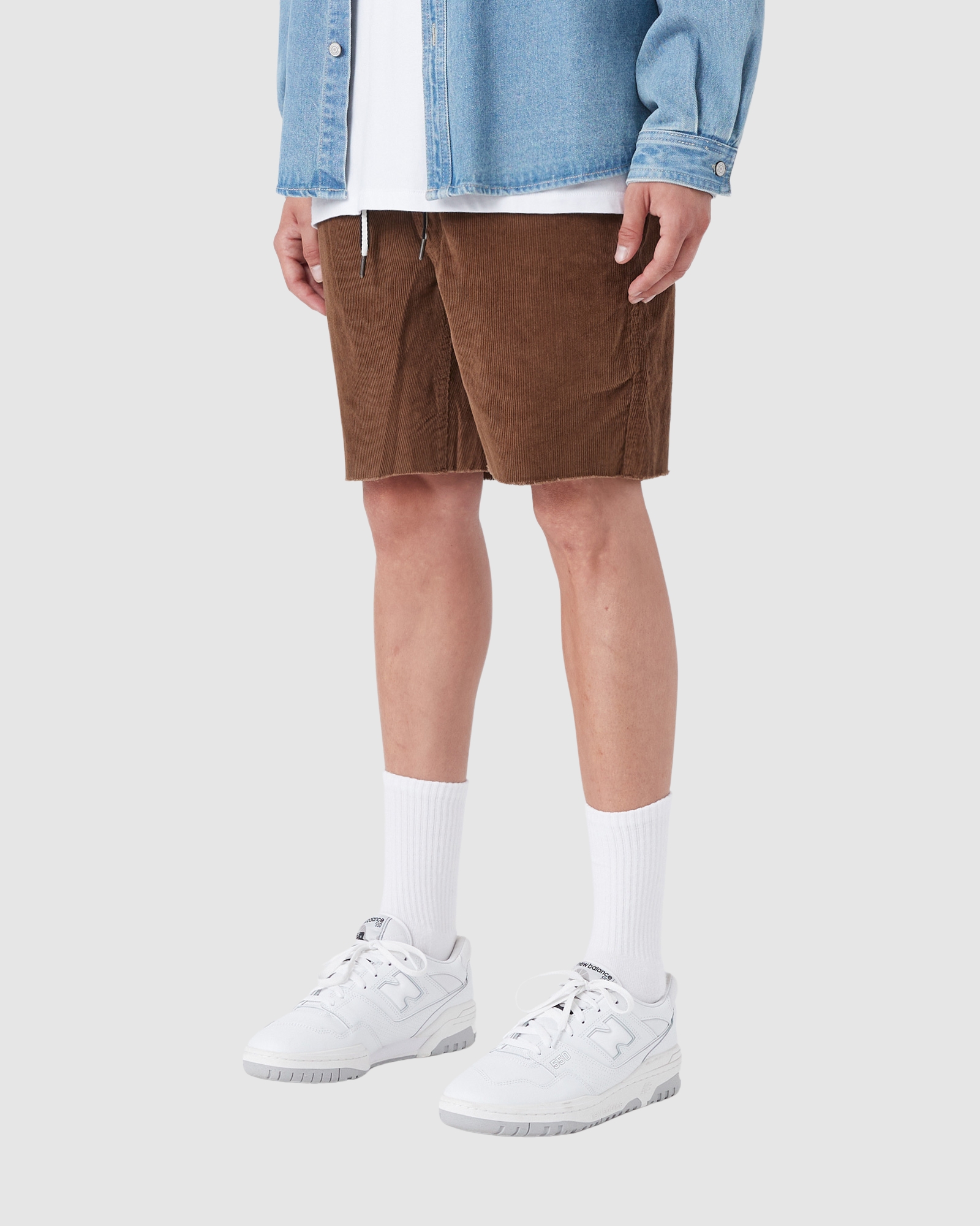 Barney Cools B.Relaxed Mens Elastic Short Camel Cord Camel Cord