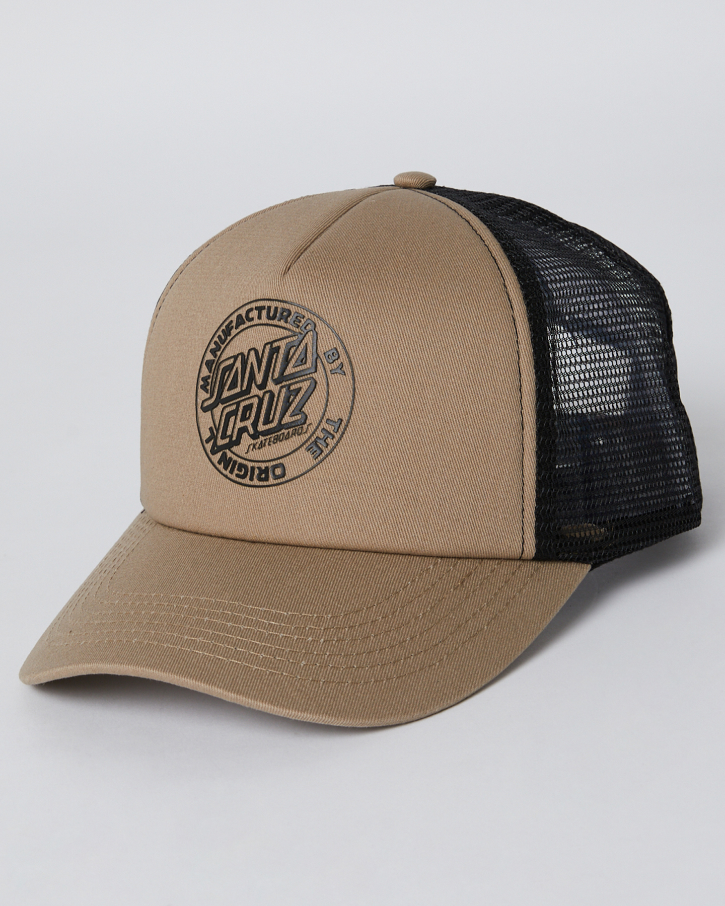 Santa Cruz Wave Dot Patch Mesh Trucker Hat - Brown - One Size