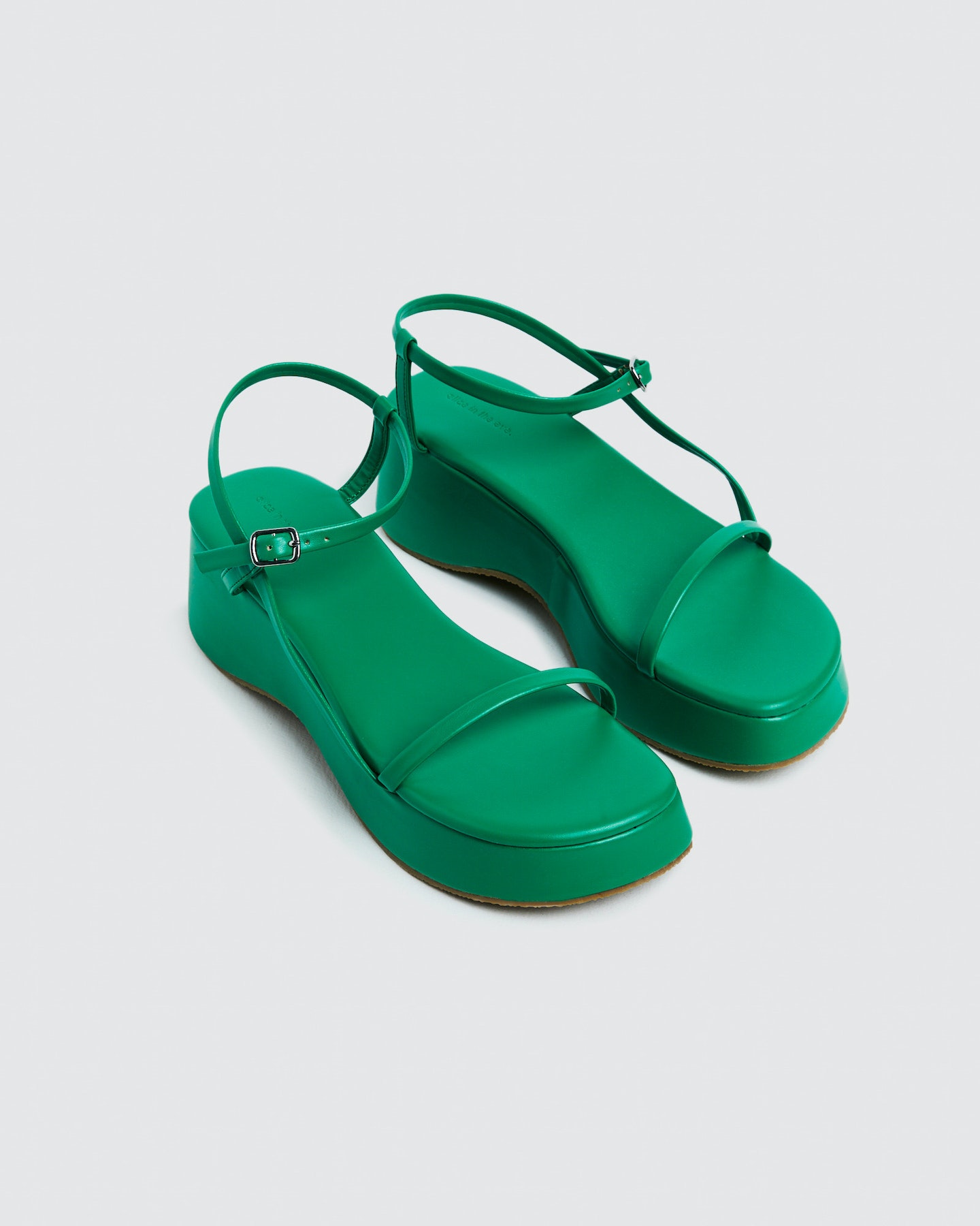 Green hot sale platform sandals