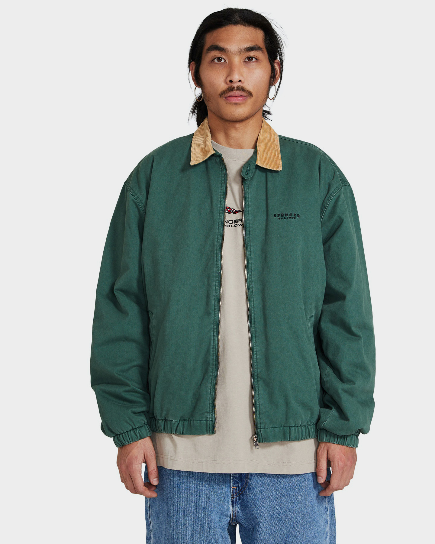 Green jacket corduroy on sale collar