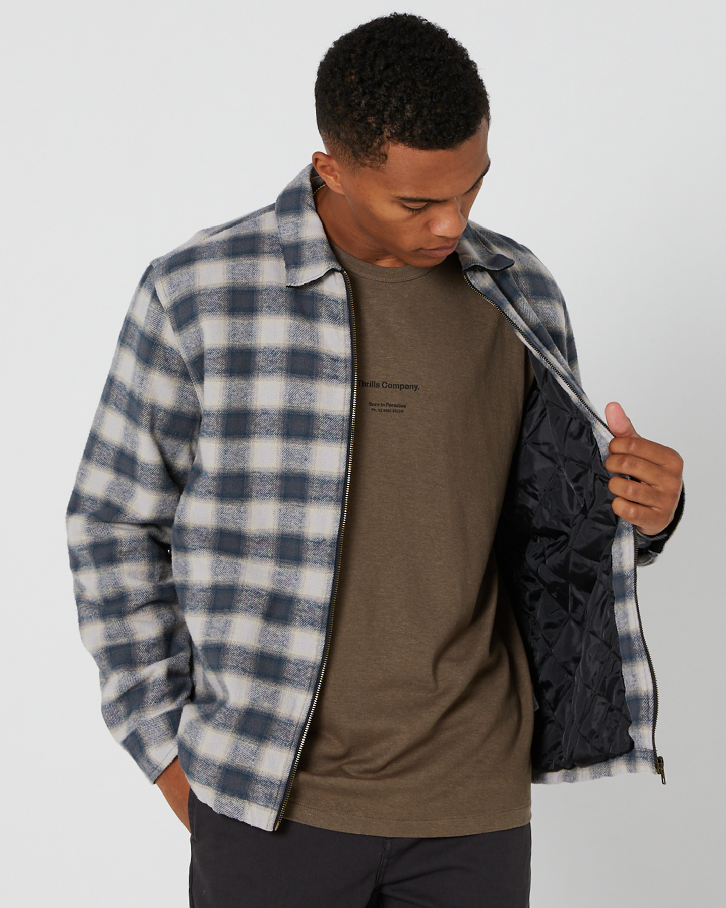 Grey deals flannel jacket