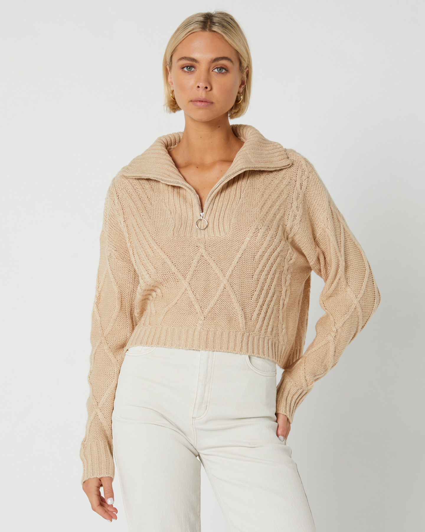 Beige hotsell cropped jumper