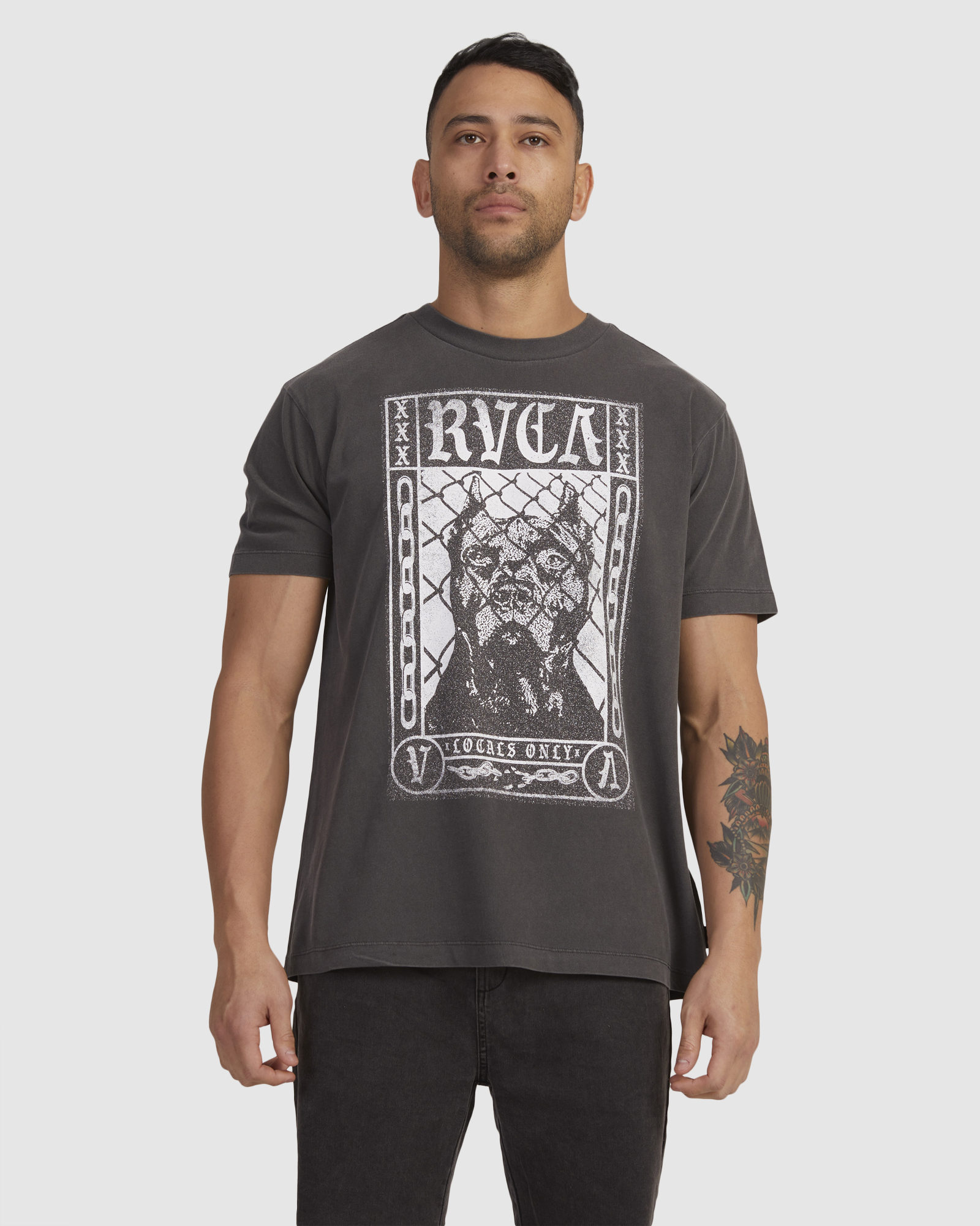 Rvca Locals Only Tee - Washed Black