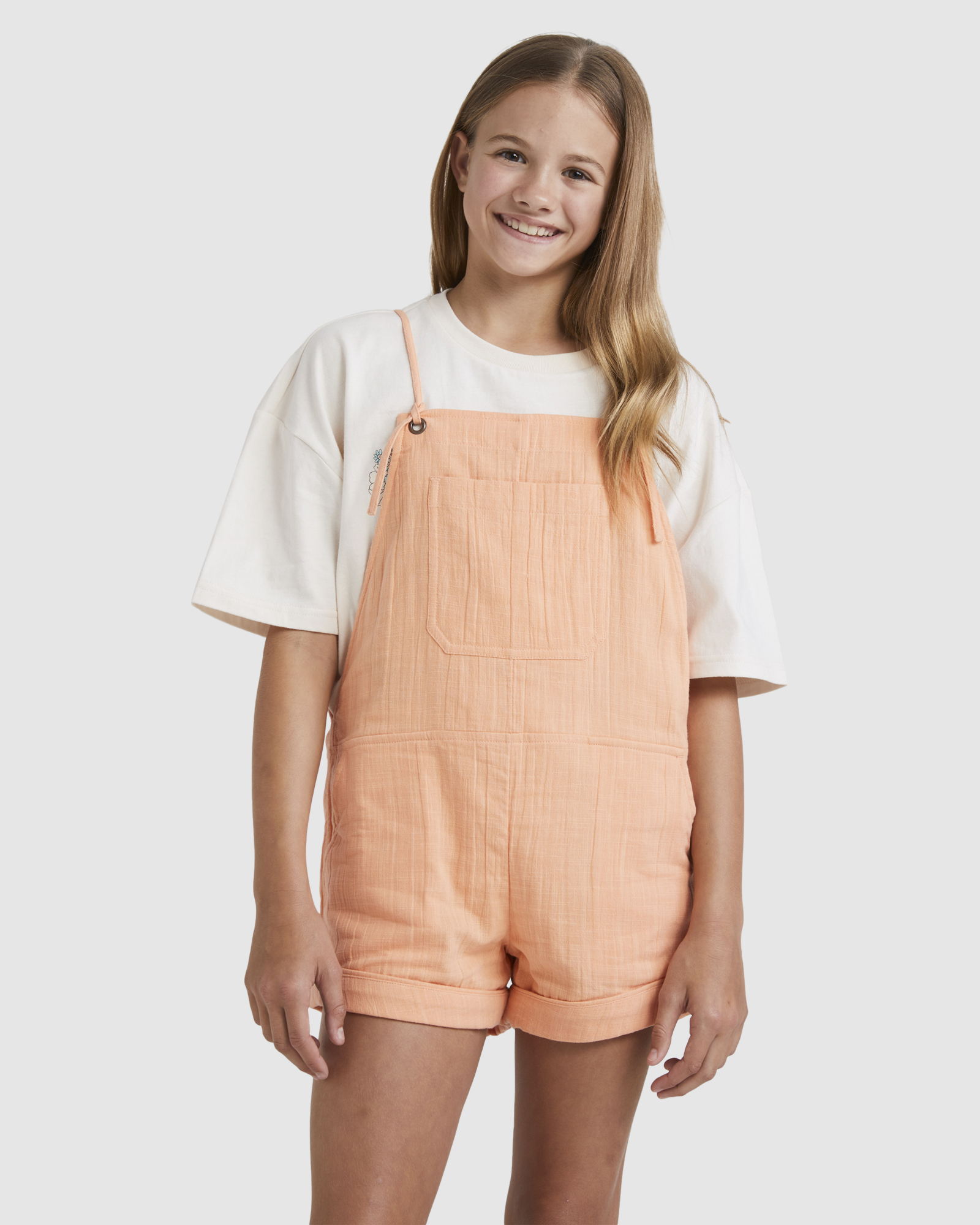 Girls dungaree outlet shorts