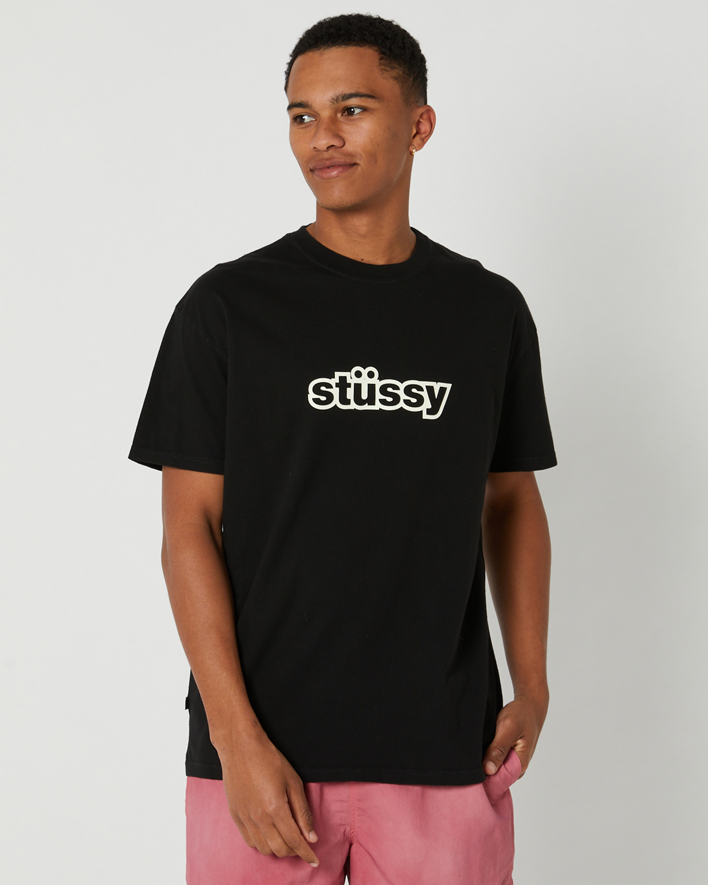 Stussy Thick 50-50 Pigment Ss Tee - Pigment Black | SurfStitch