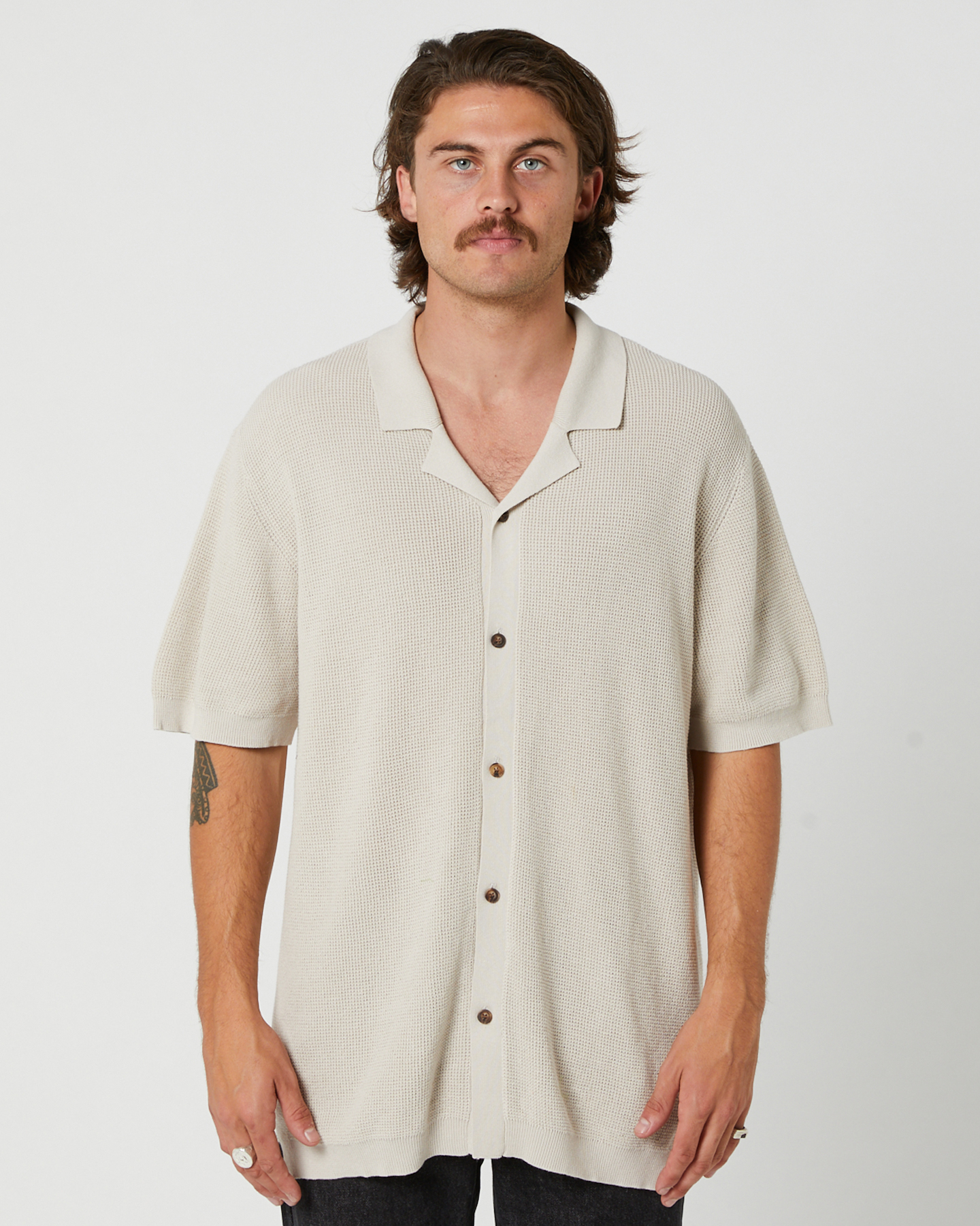 Depactus Knit Ss Shirt - Natural | SurfStitch