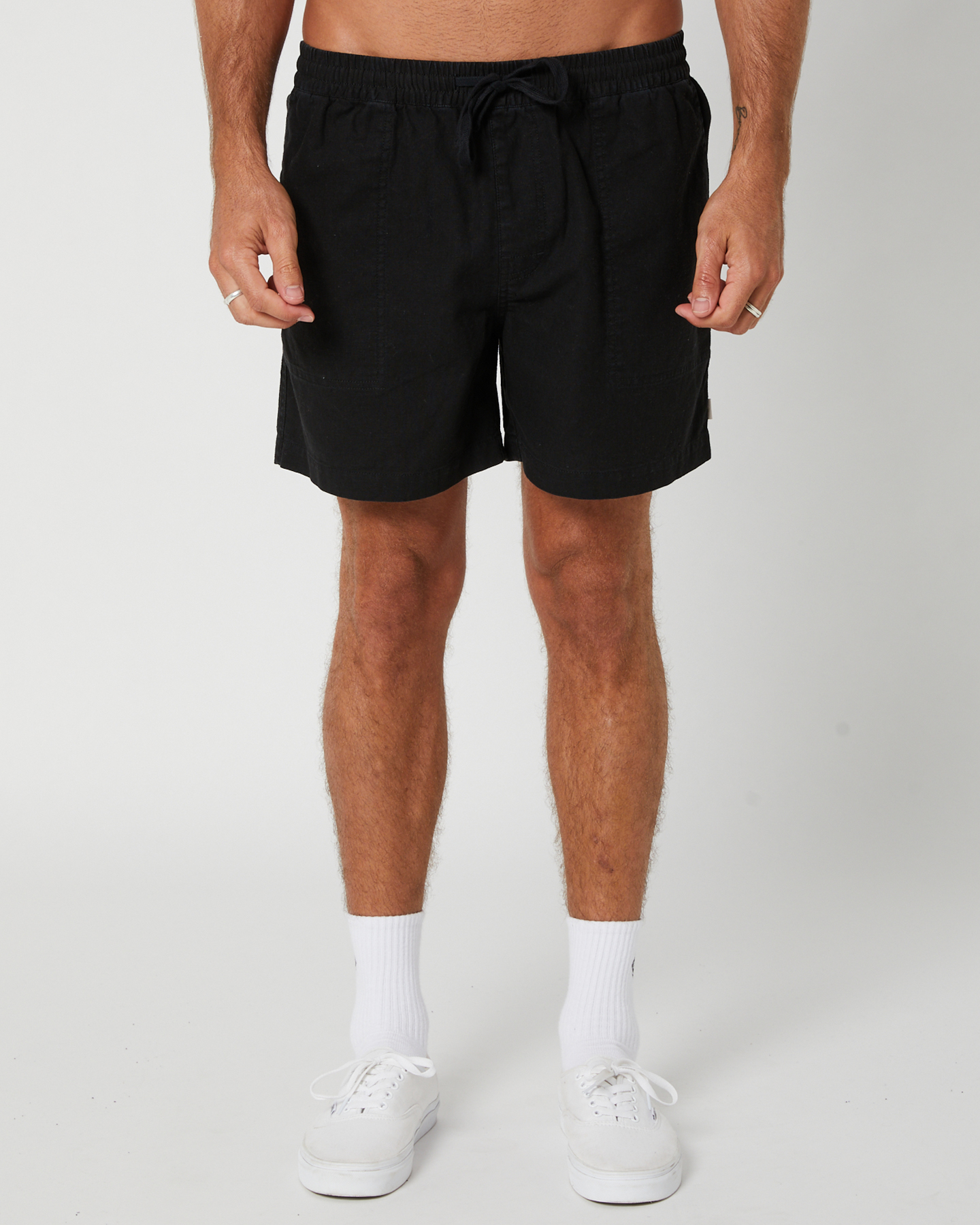 Organic Linen Shorts Demi Pure Black ❤️ menique