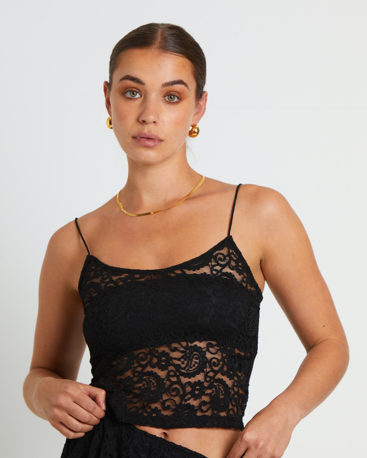 Alice In The Eve Lace Tank Top - Black