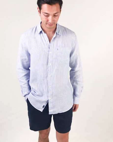 Academy Brand Hampton Mens Linen Shirt - Sky Stripe | SurfStitch