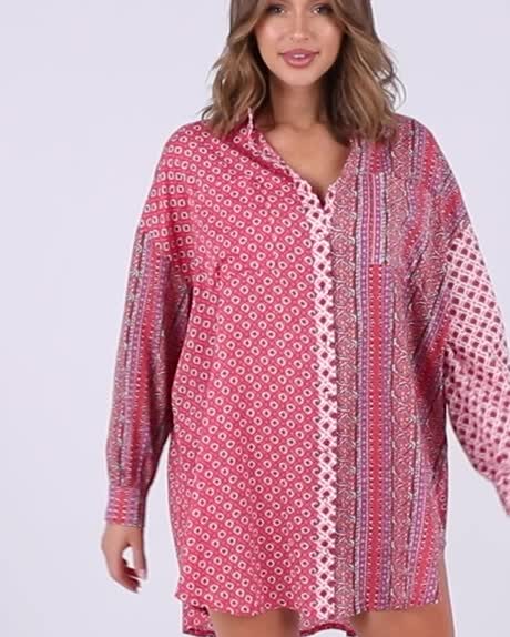 Tigerlily Cruise Shirt Dress - Belize Berry | SurfStitch